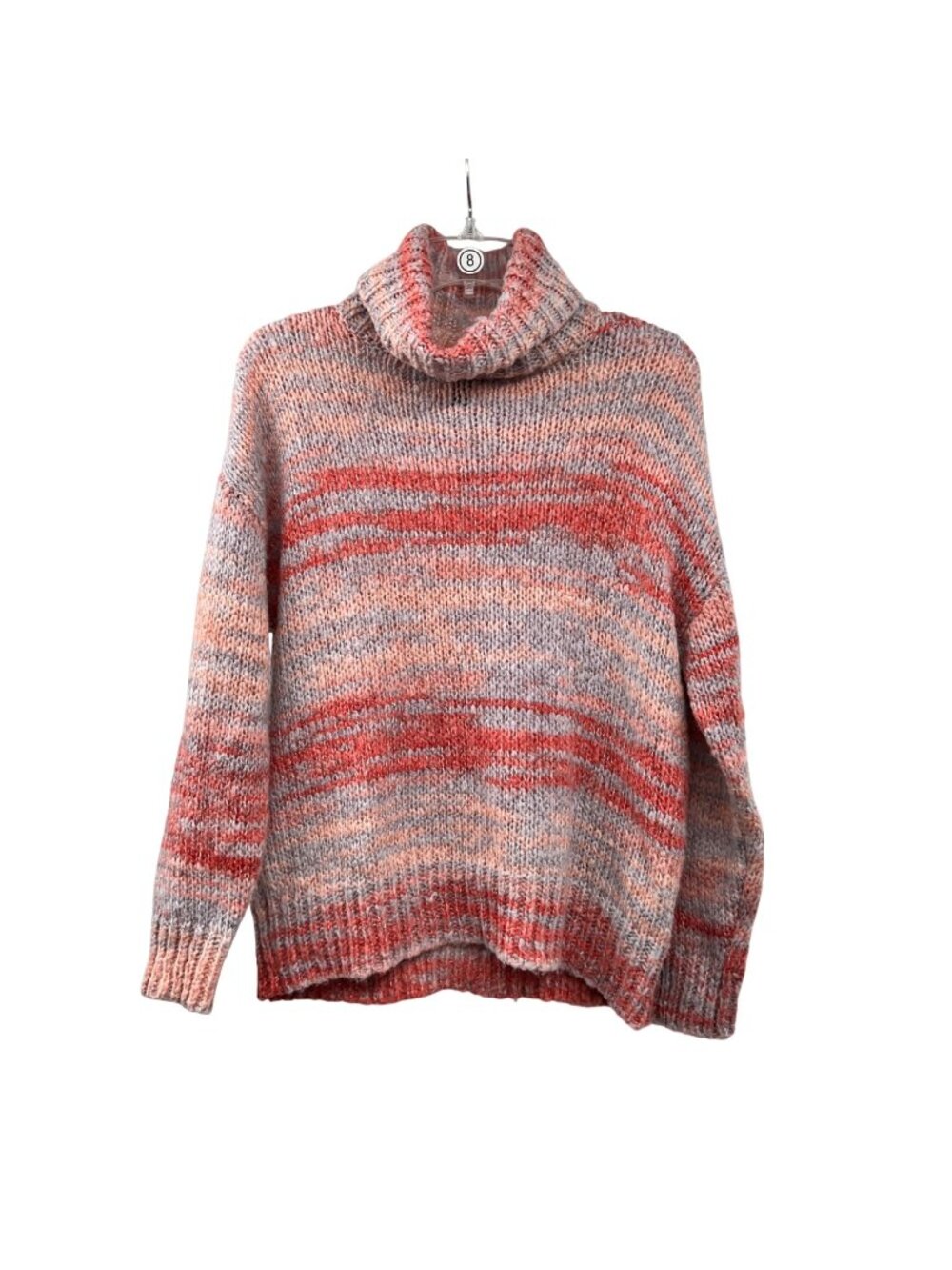 Forever 21 Loose Knit Turtleneck Sweater Coral/Multi Size Small